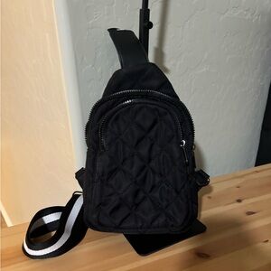 Black Quilted Sling Bag